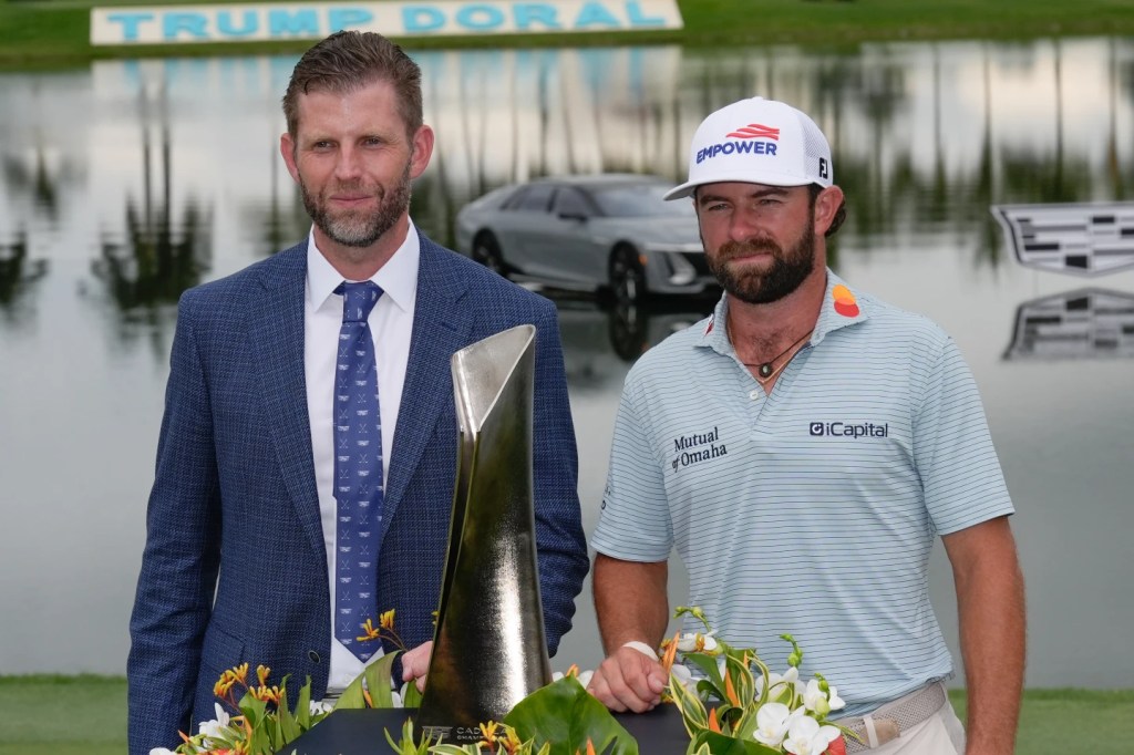 With Trump watching in Doral, Cameron Young finishes off wire-to-wire win at Cadillac Championship