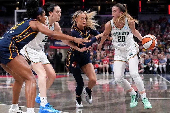 Kelsey Mitchell, Caitlin Clark help Fever rally from 13-point deficit, beat Liberty&nbsp;108-88