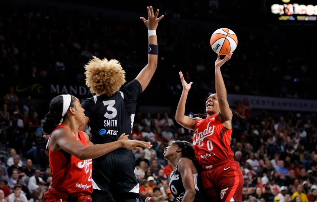 Kelsey Mitchell, Caitlin Clark lead Fever to 109-75 win over A’ja Wilson and the&nbsp;Aces